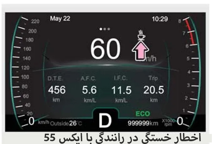 اخطار خستگی در رانندگی ایکس 55